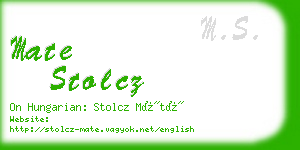 mate stolcz business card